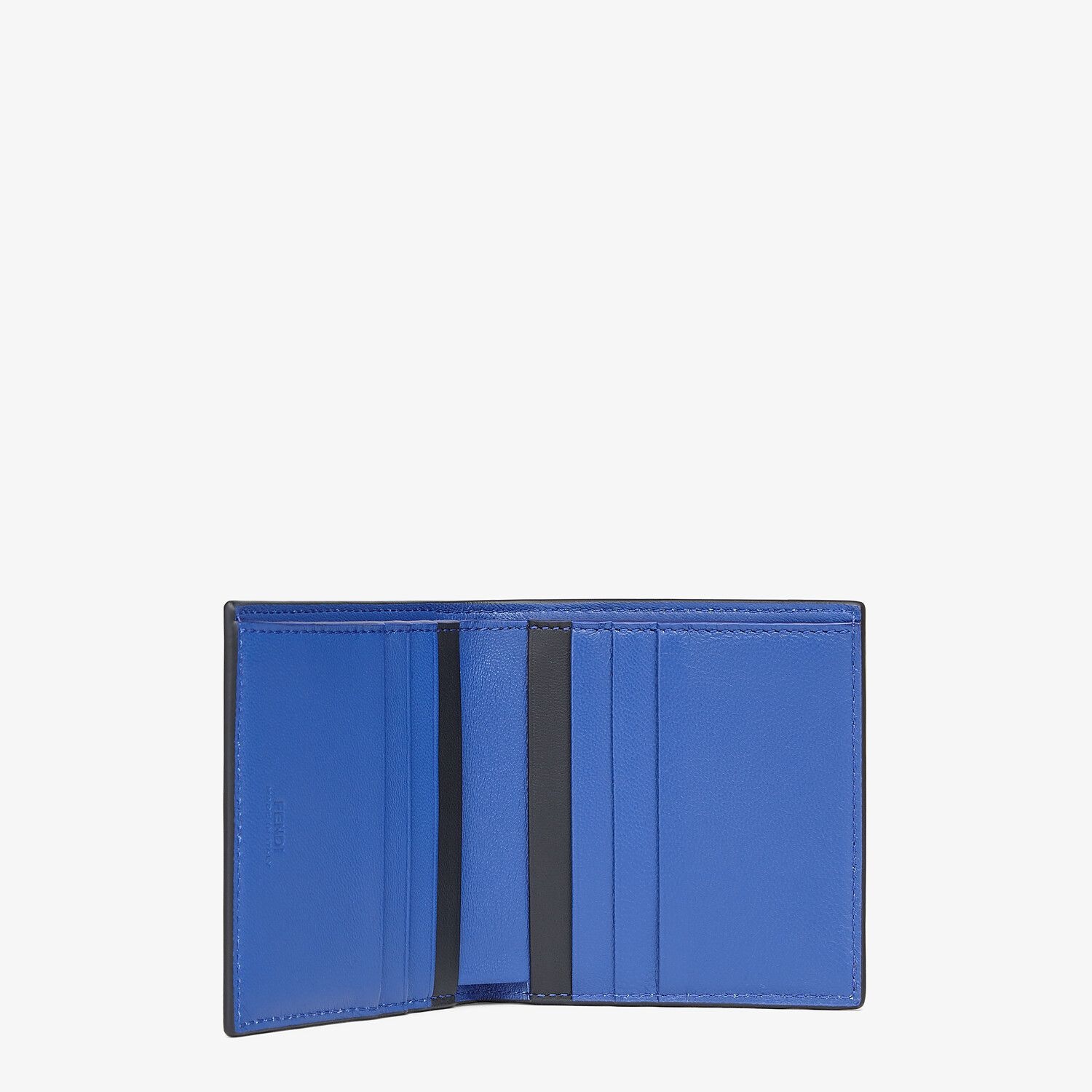 Bi-fold wallet in blue nappa leather - 3