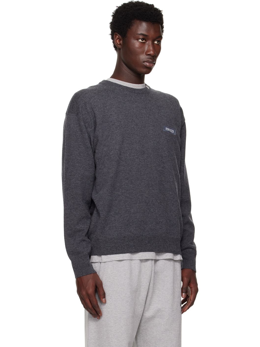 Black Logo Knit Pullover Sweater - 2