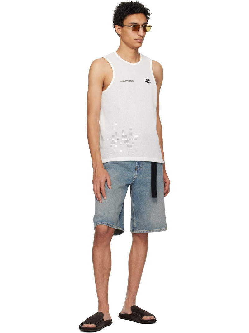 courrèges White Printed Mesh Tank Top outlook