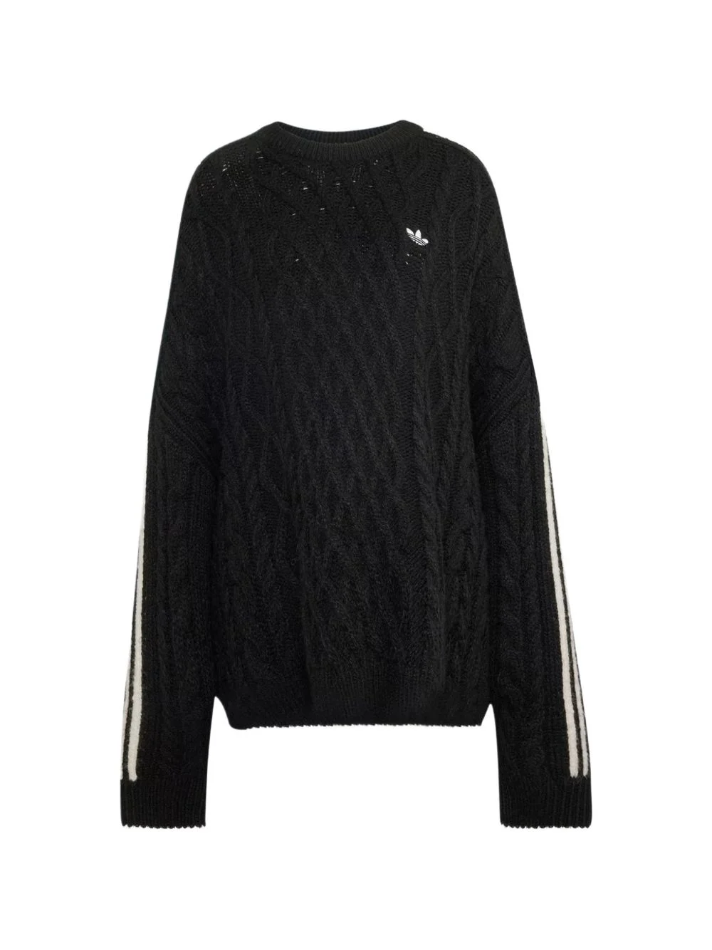 cable-knit side-stripe sweater - 1