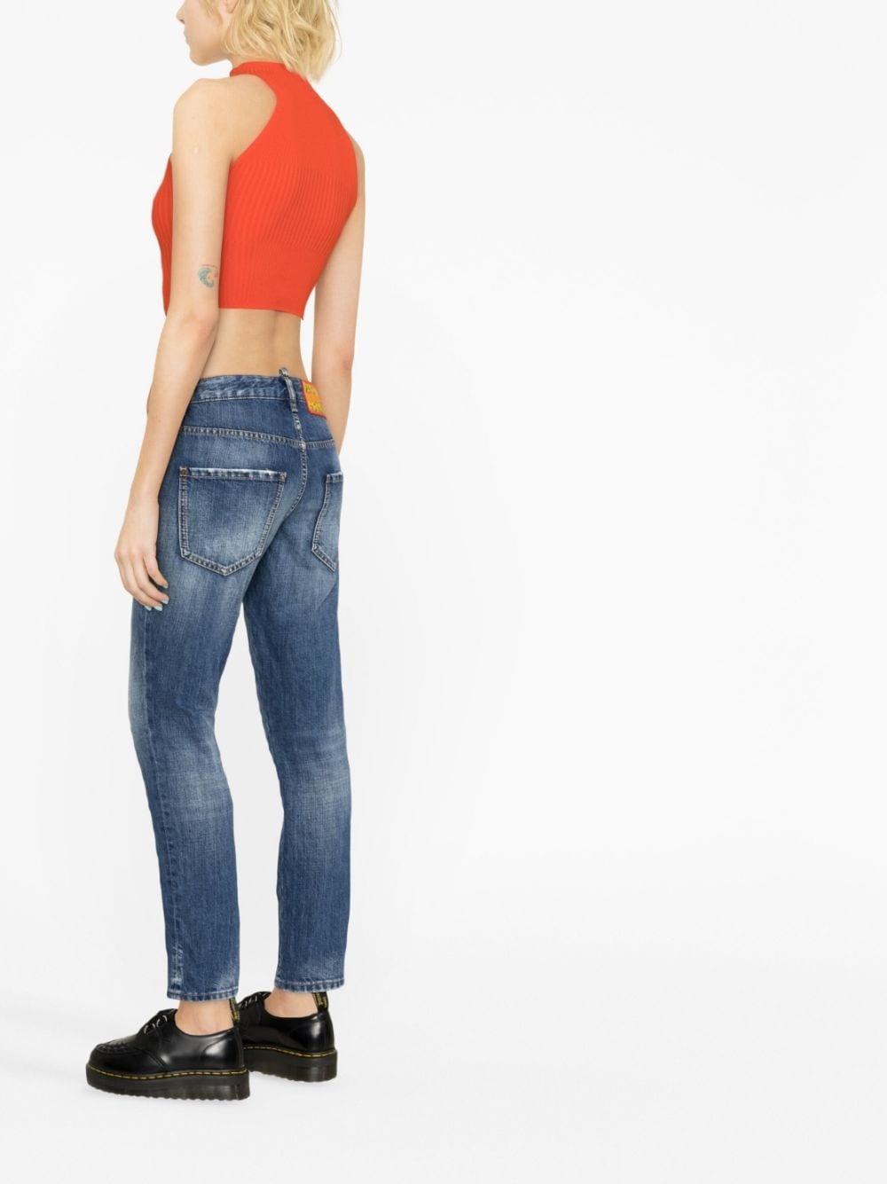 patch-detail denim jeans - 4