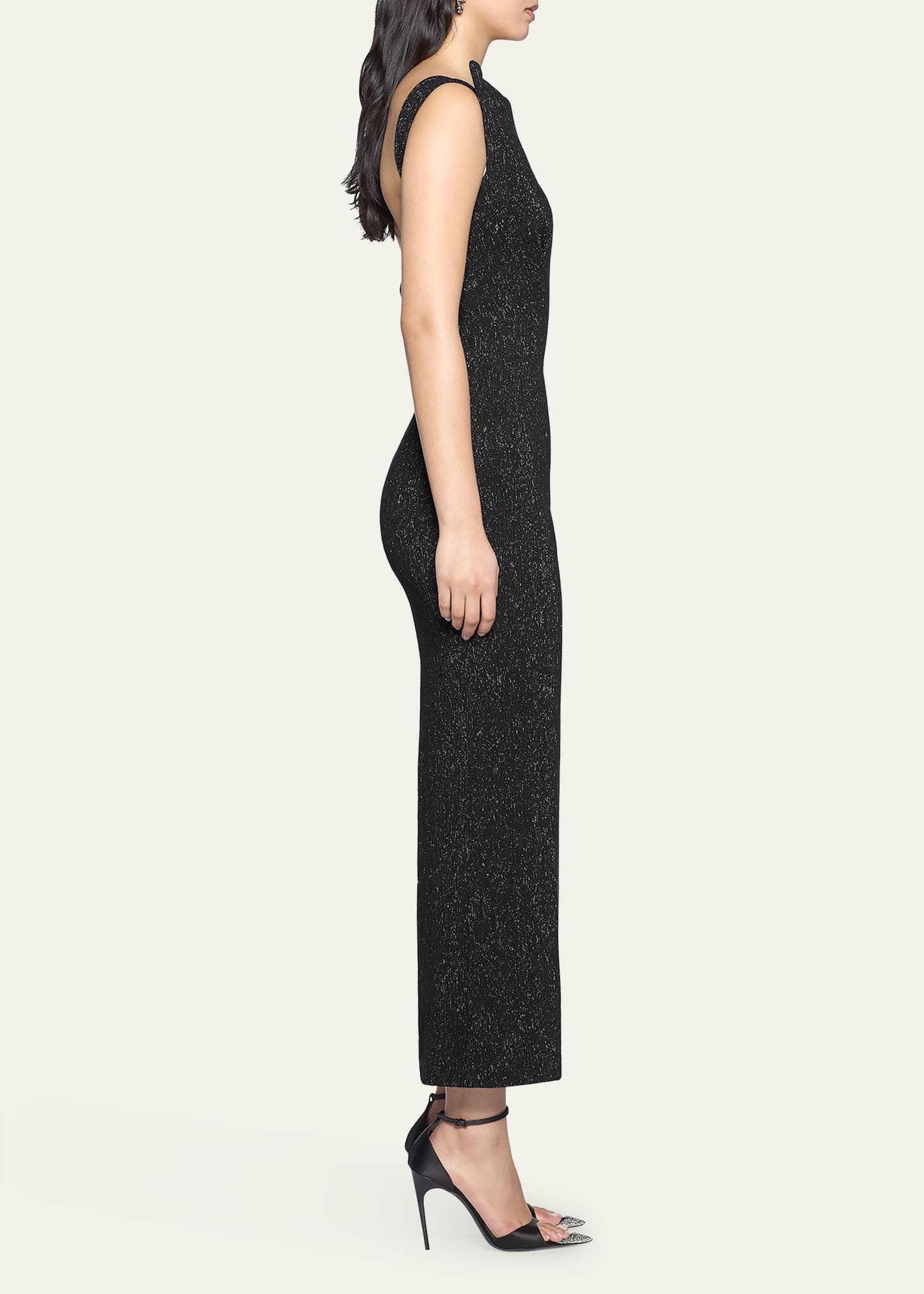 Metallic Structured Midi Dress - 4