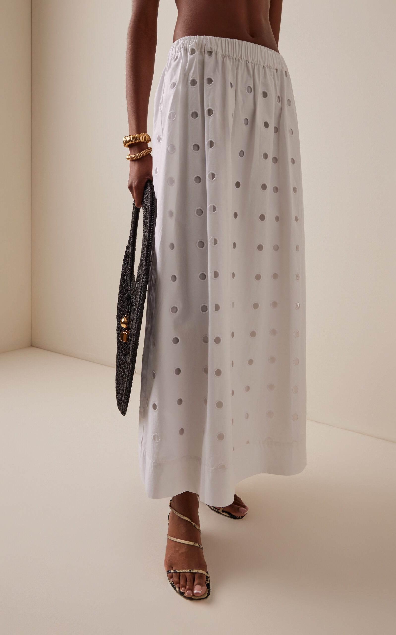 Peggy Embroidered Maxi Skirt white - 3