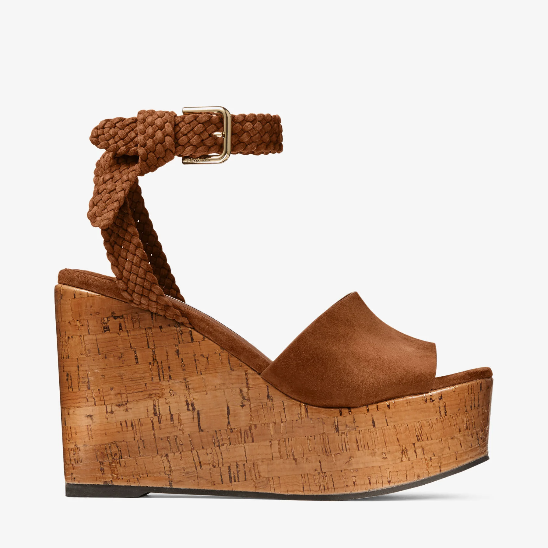 Jori 100
Tan Suede and Shiny Cork Wedges - 1