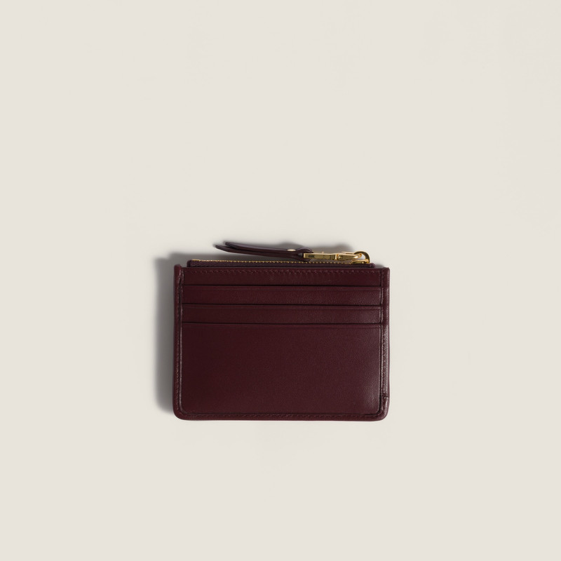 Miu Miu Matelassé nappa leather card holder outlook