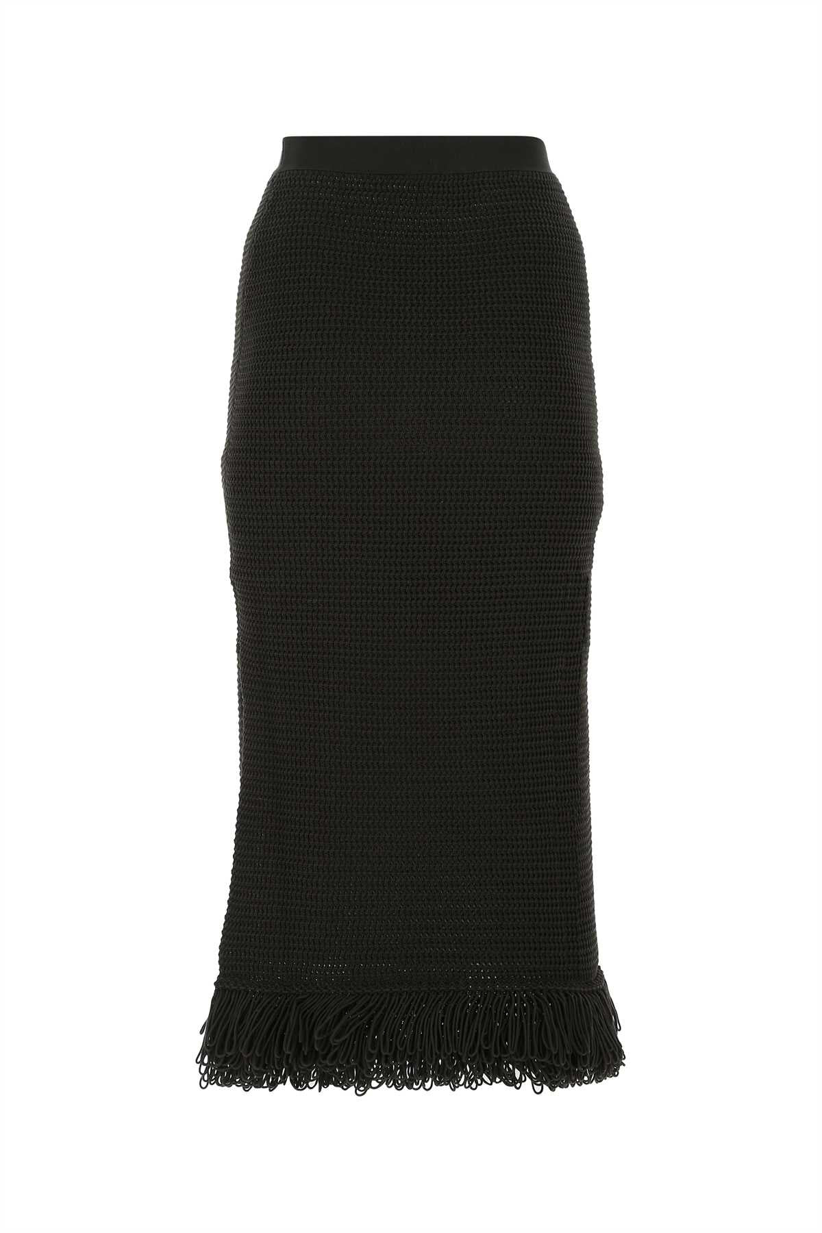 Bottega Veneta Women Dark Brown Cotton Skirt - 2