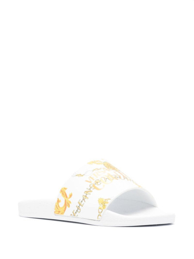 VERSACE JEANS COUTURE logo-print open-toe slides outlook