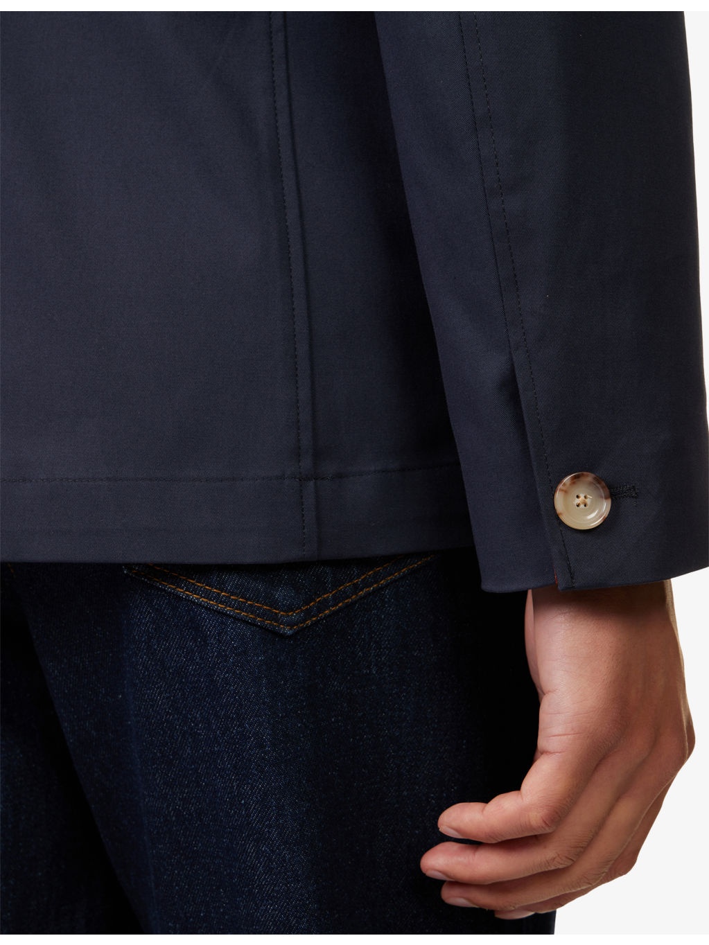 Notch-Lapels Regular-Fit Stretch-Cotton Blazer - 5