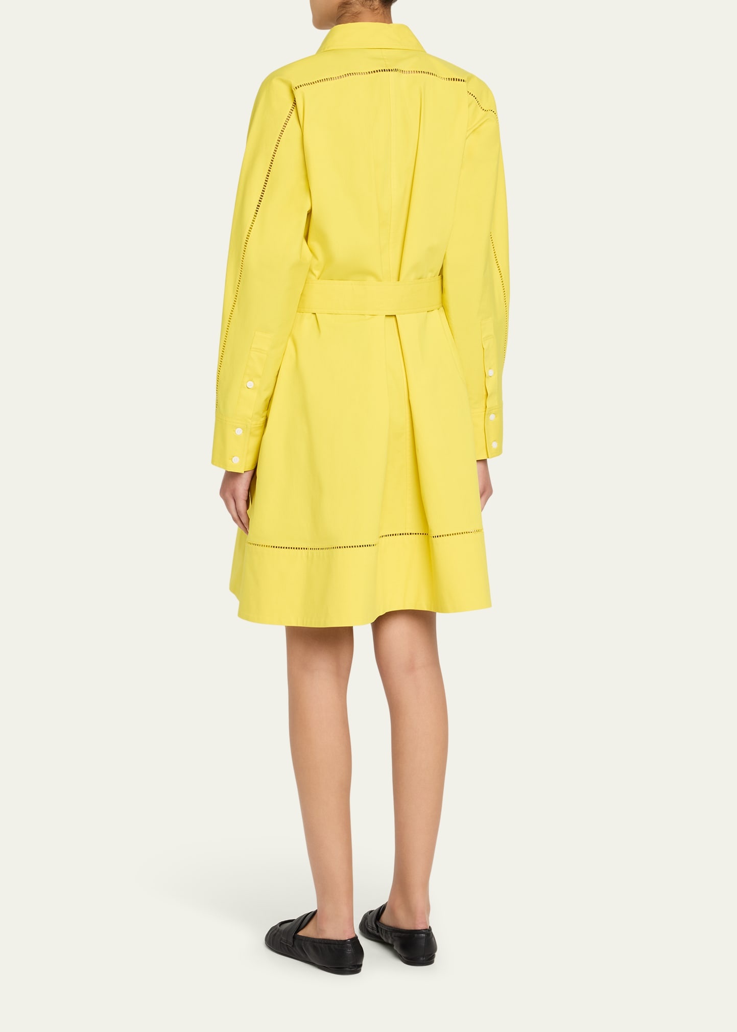 Sammy Belted Ladder Stitch Poplin Dress - 3