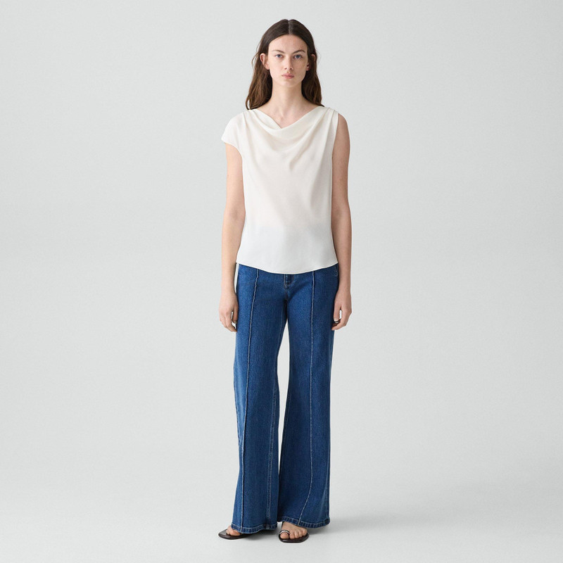 Theory Cowl Neck Blouse in Silk Georgette outlook