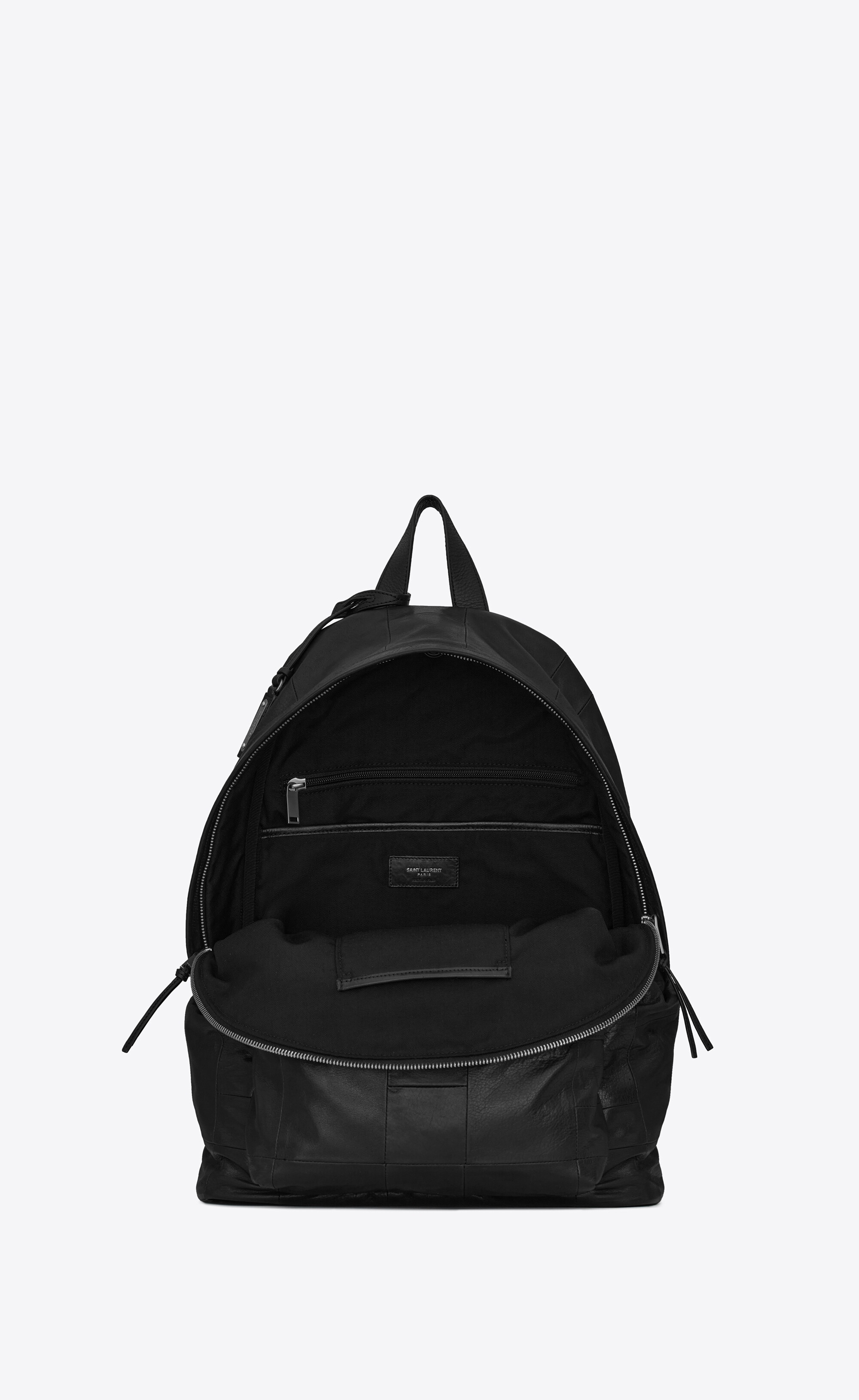 saint laurent city backpack in square patchwork shiny leather - 4