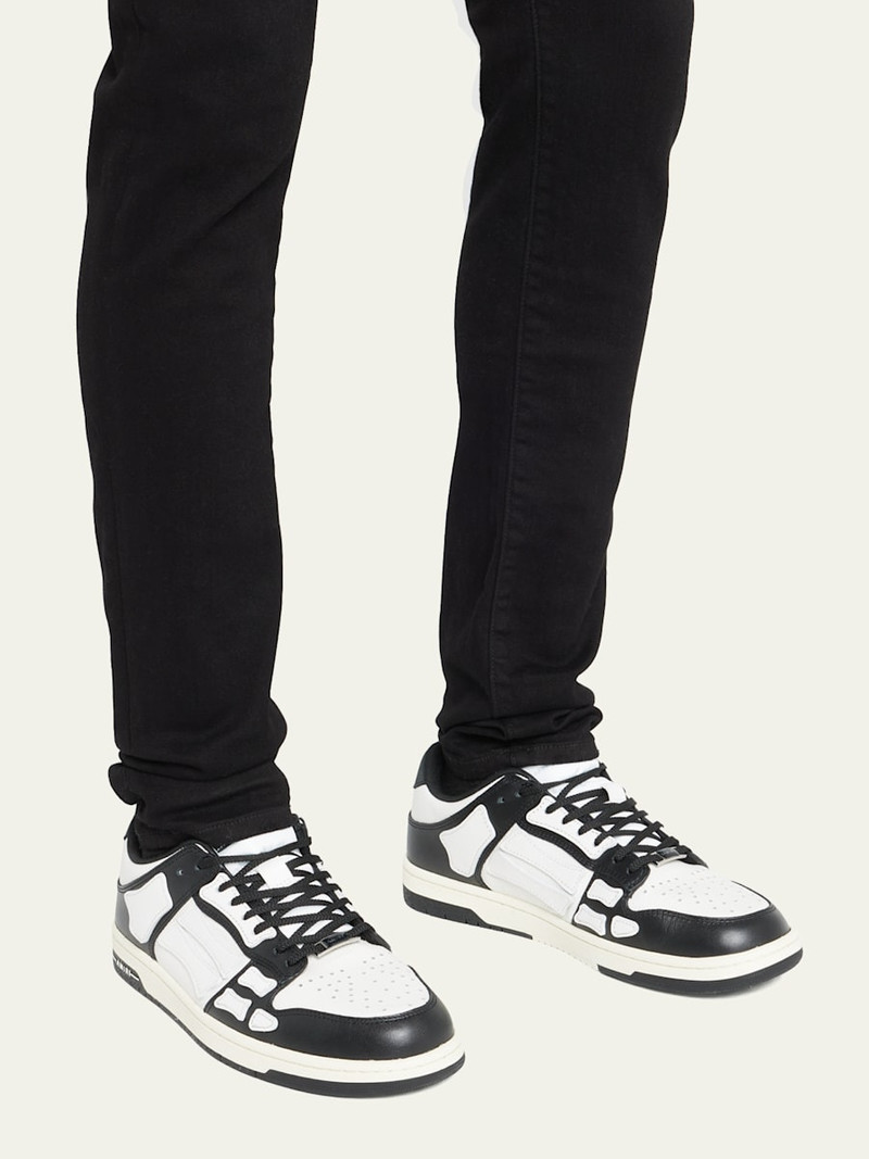 AMIRI Men's Skel Bicolor Leather Low-Top Sneakers outlook