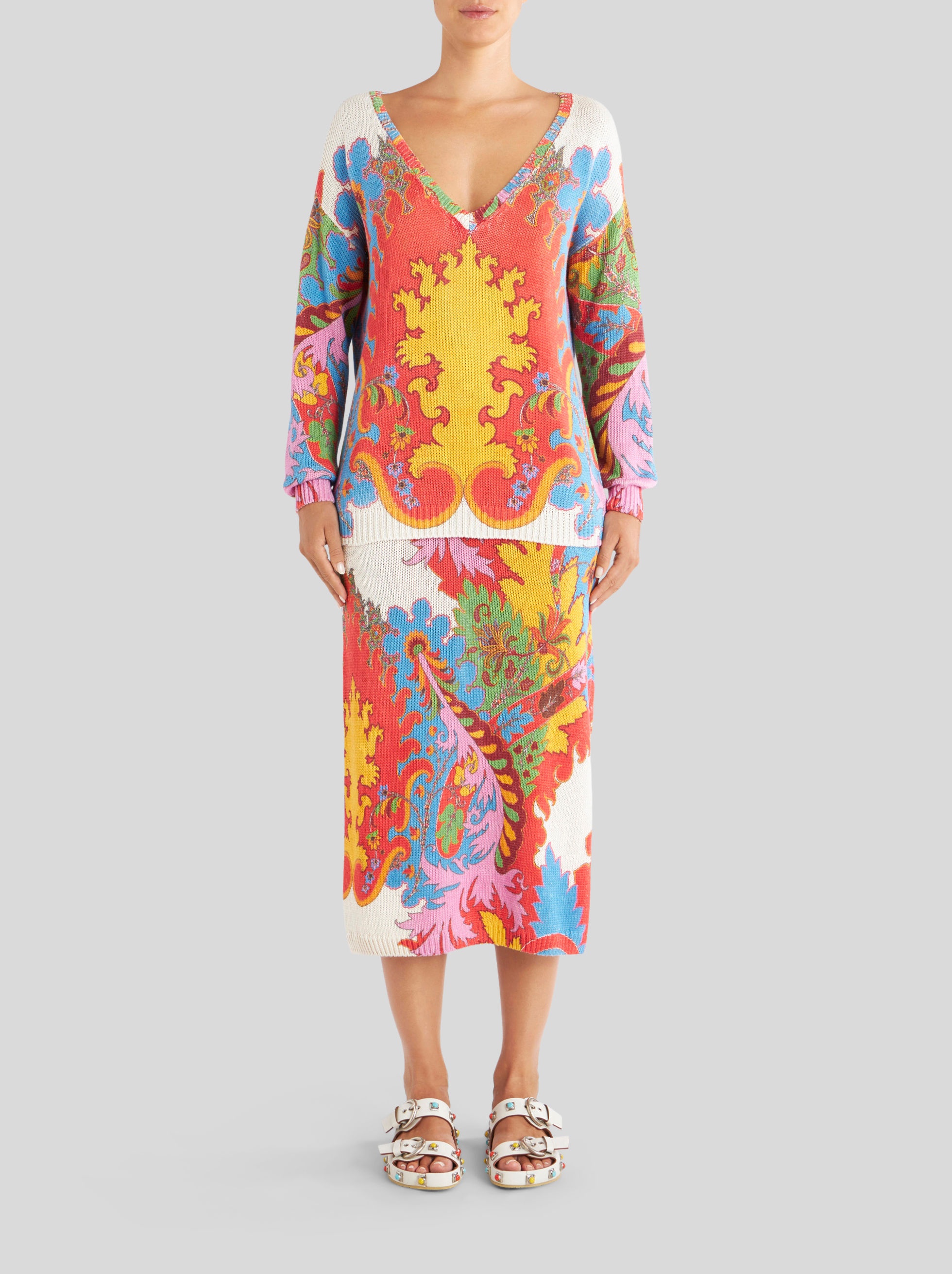 PAISLEY SILK AND LINEN JUMPER - 3