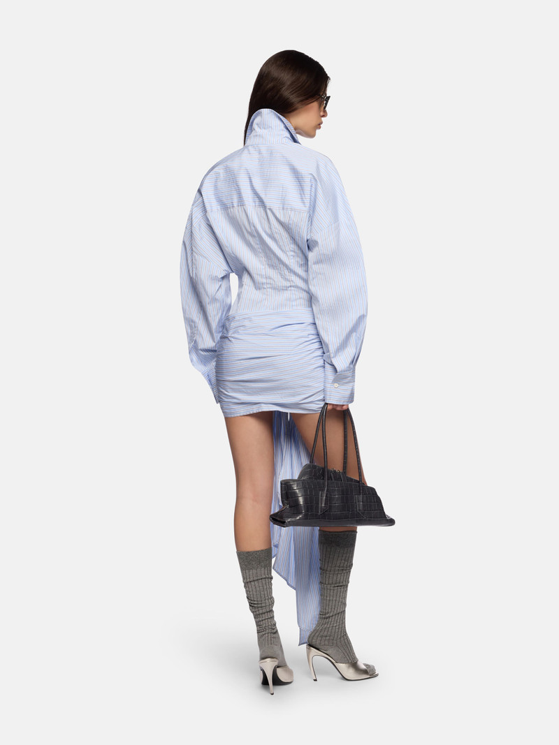 LIGHT BLUE AND WHITE MINI DRESS 3