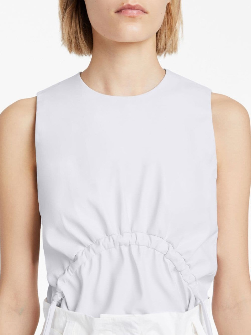 drawstring-detail faux-leather top 6
