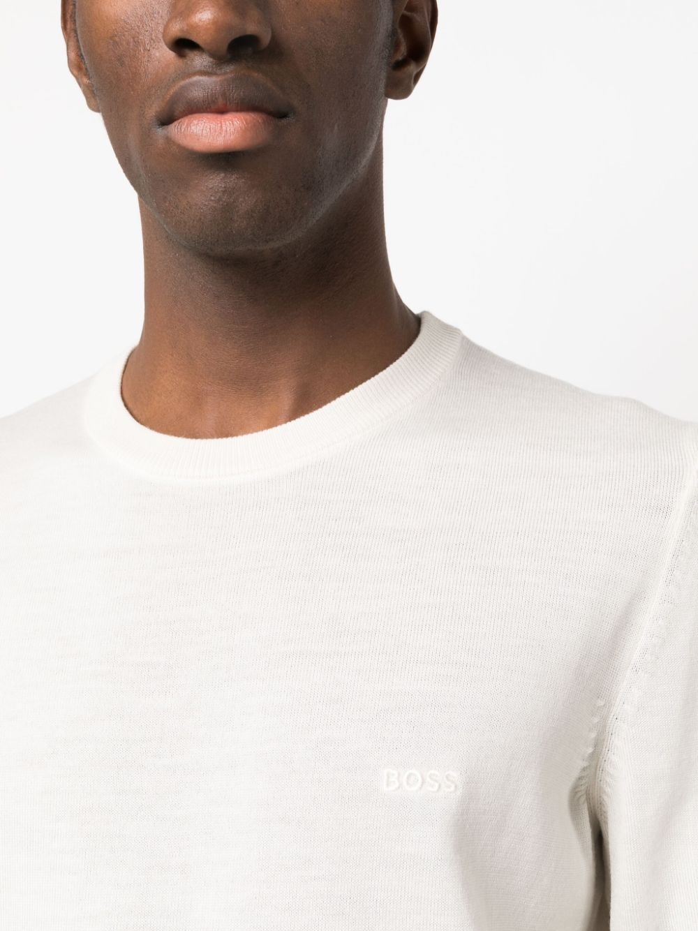 logo-embroidered cotton jumper - 5
