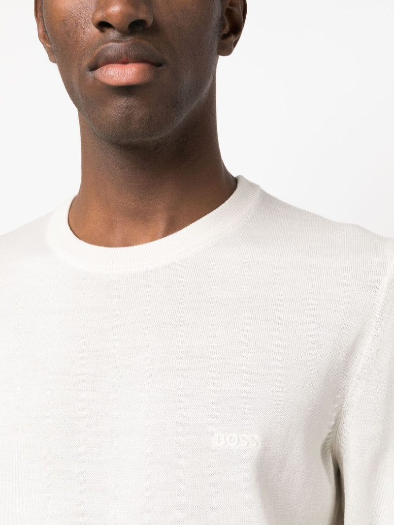 logo-embroidered cotton jumper 5