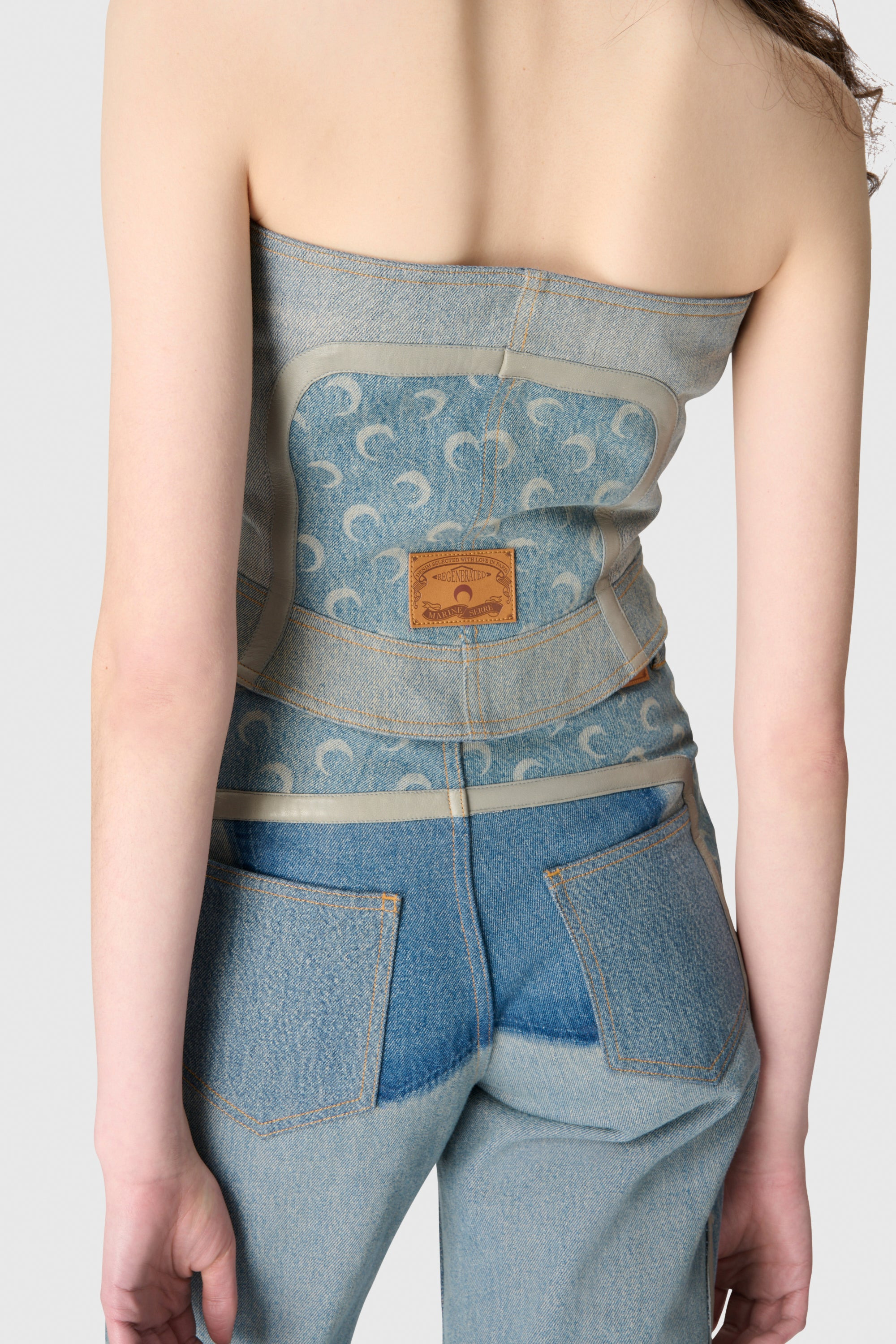 Regenerated Denim Bustier Top - 5