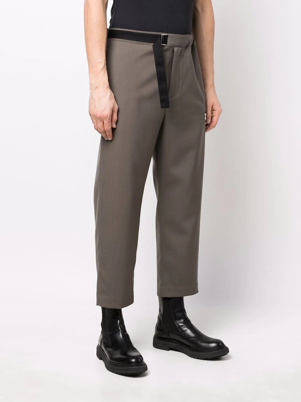 straight-leg belted trousers - 3