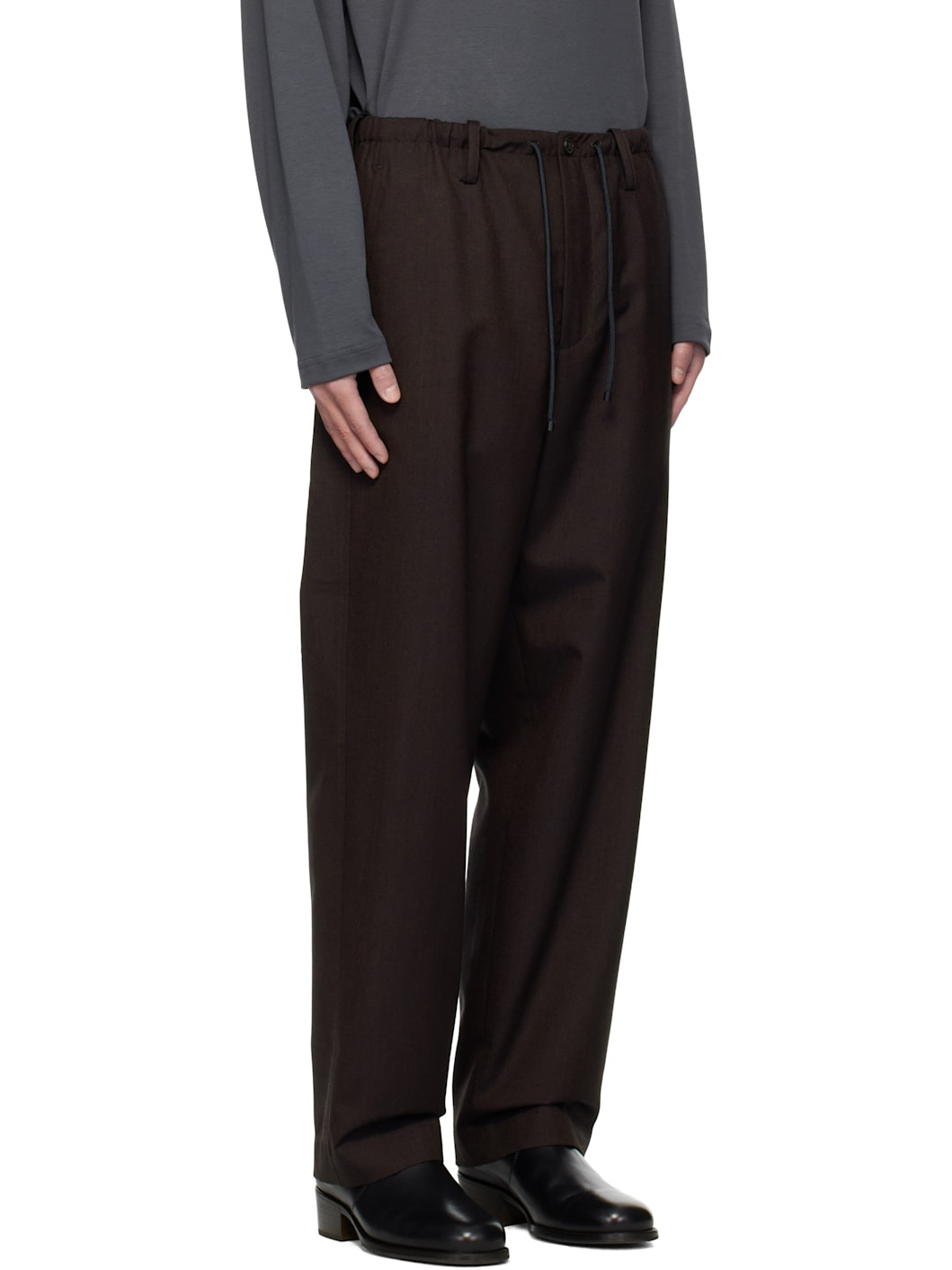 Brown Drawstring Trousers - 2