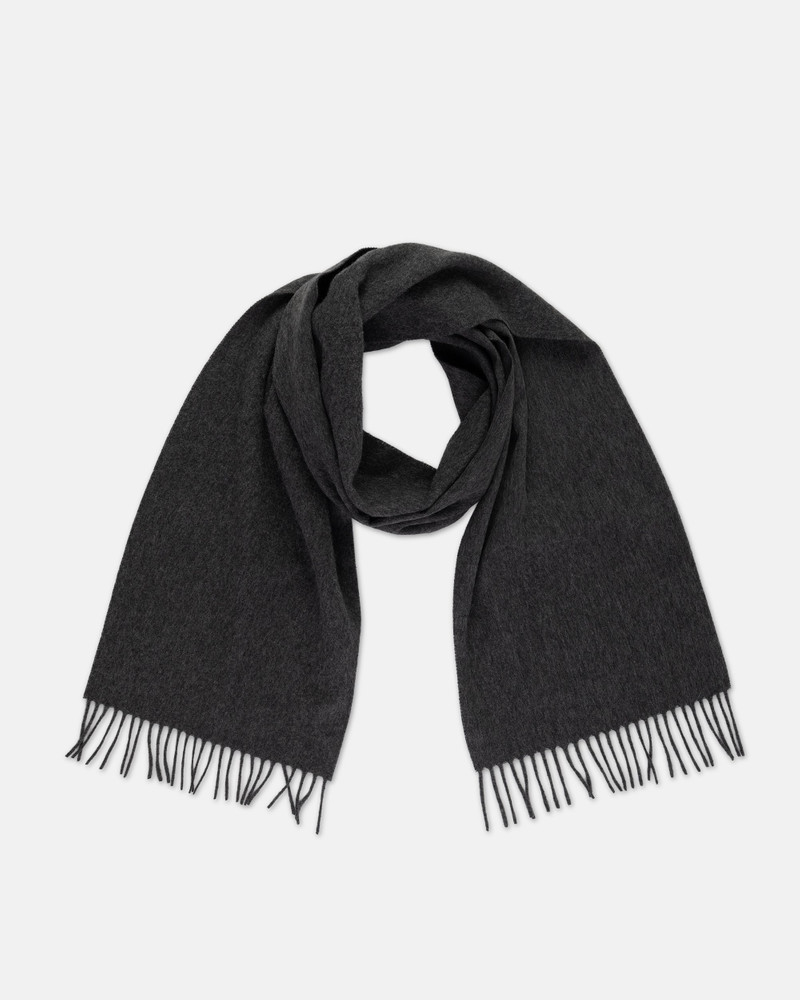 J. PRESS MADE-IN-ENGLAND SOLID CHARCOAL CASHMERE MUFFLER outlook