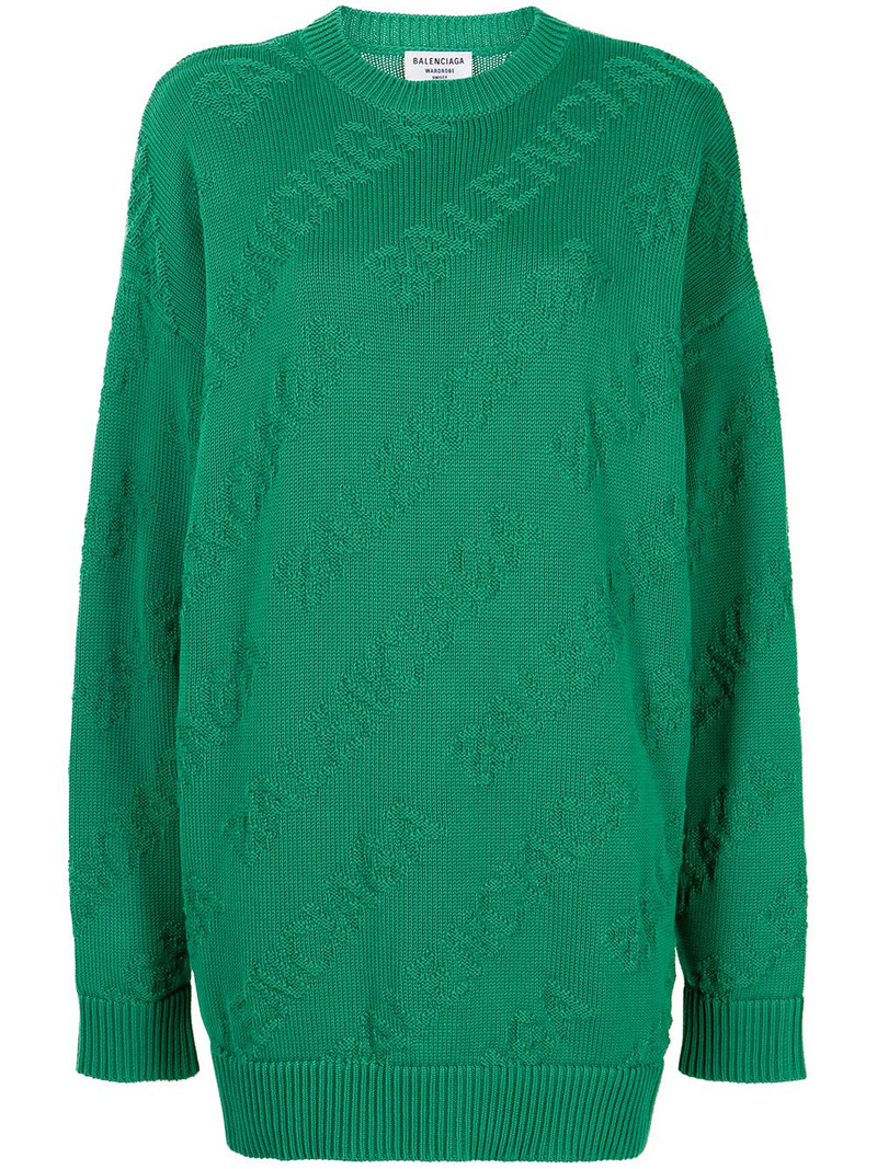 logo-intarsia oversized jumper 1