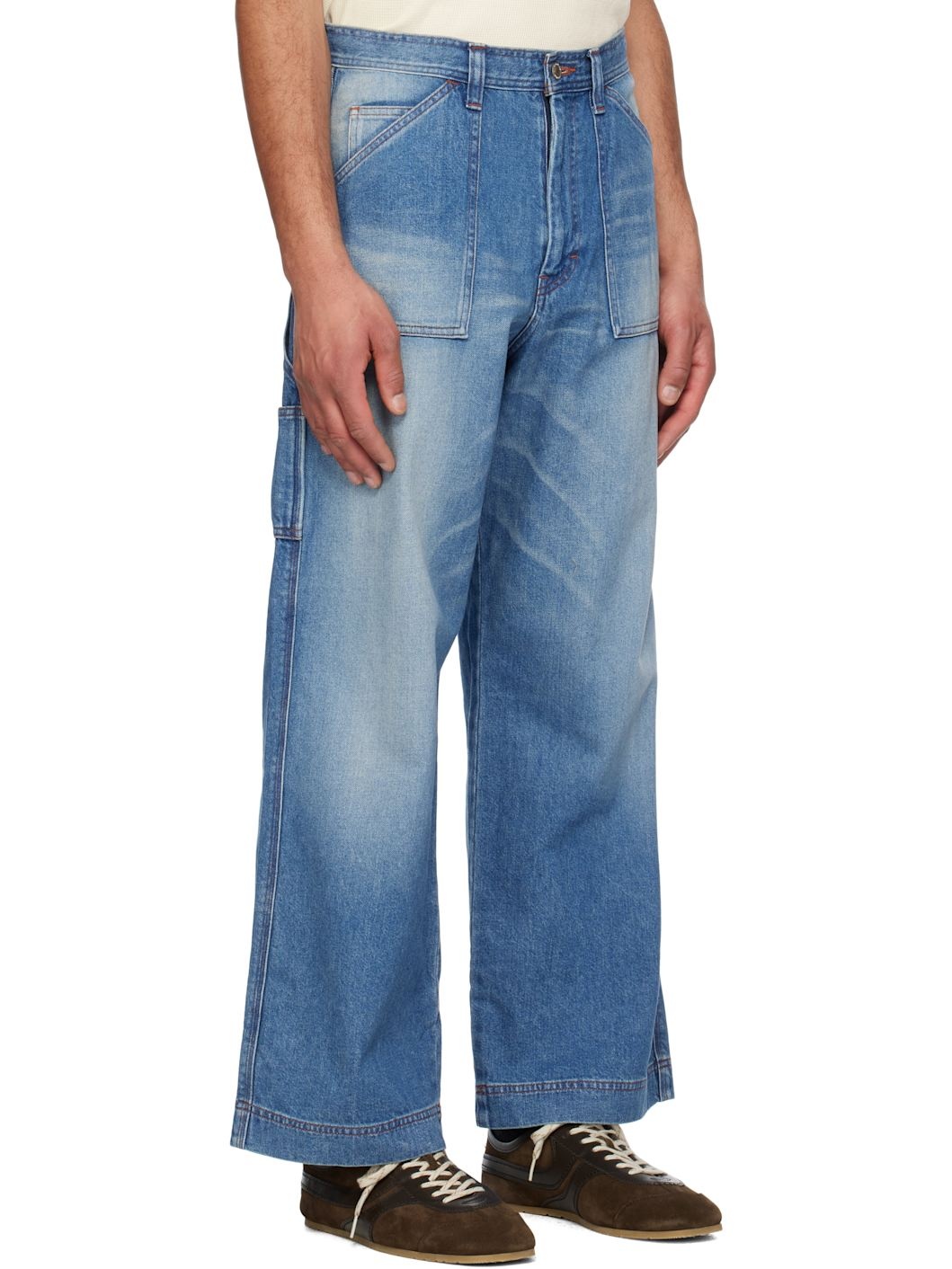Blue Faded Painter Jeans - 2