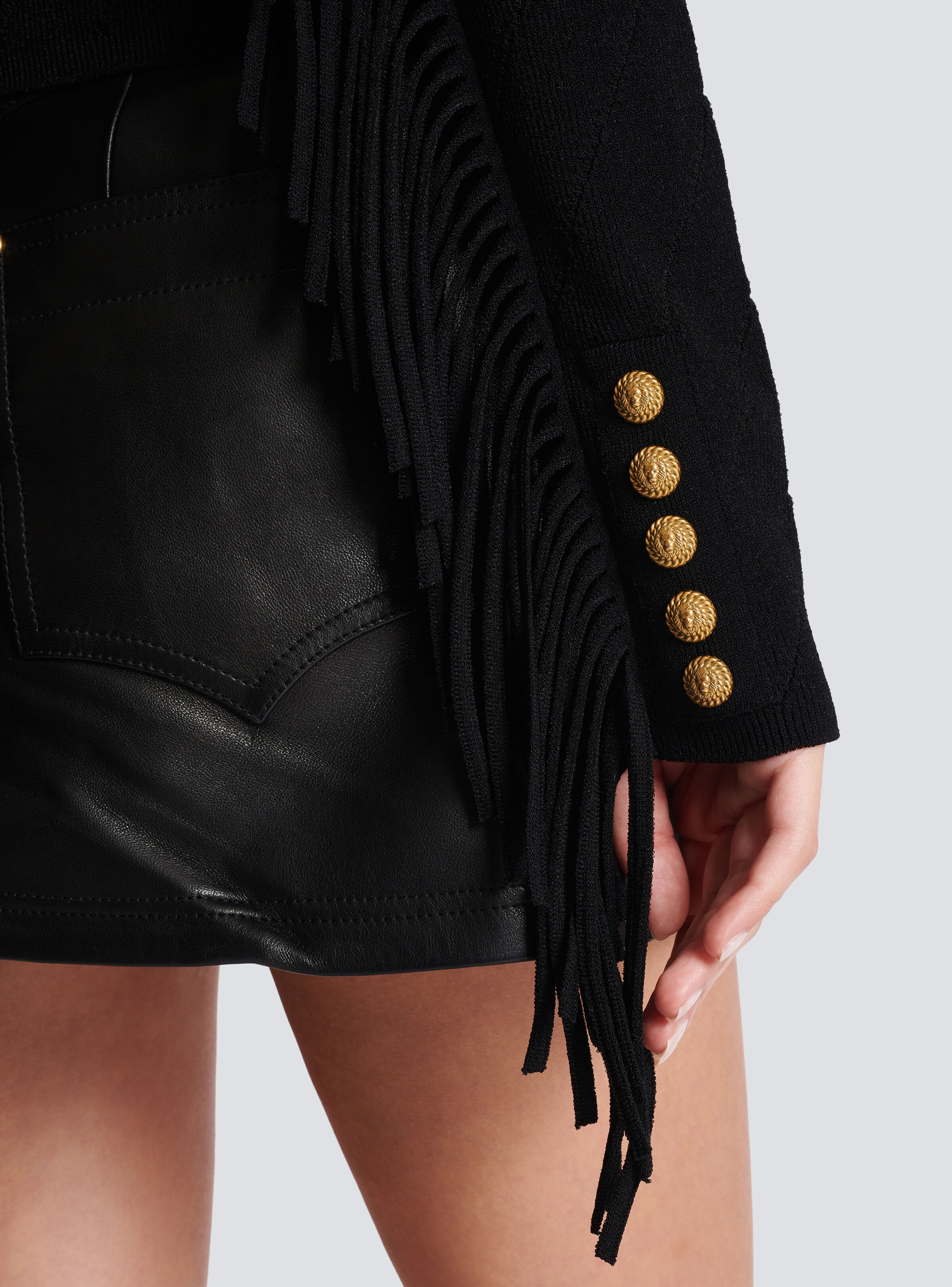 Fringed fine knit cardigan - 8