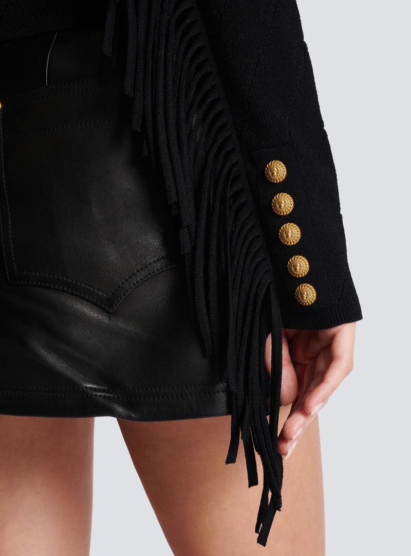 Fringed fine knit cardigan 8