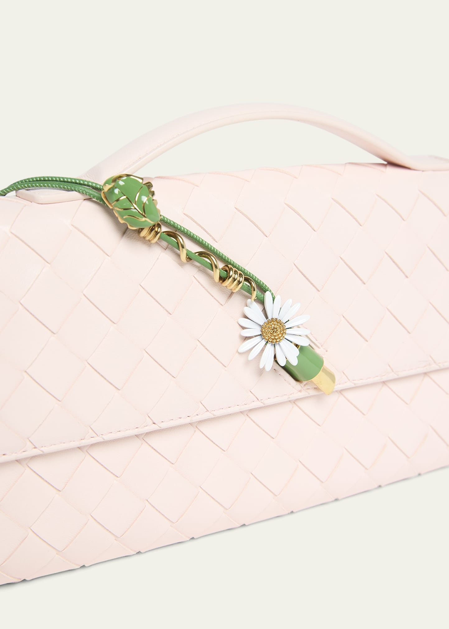 Andiamo Flower-Embellished Leather Clutch Bag - 5