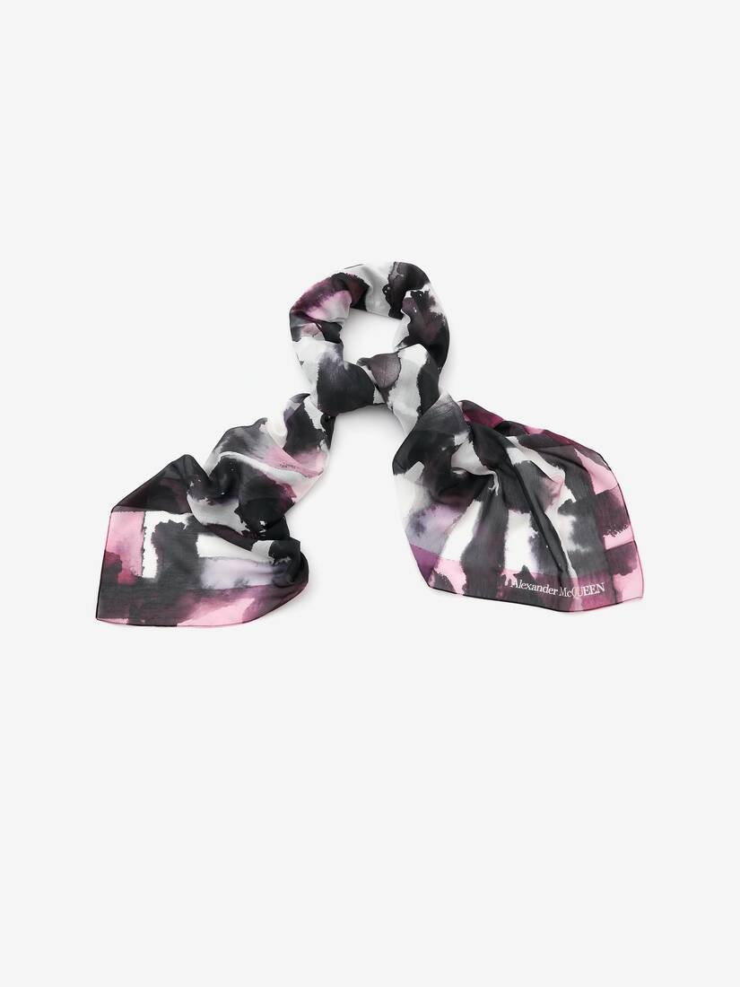 Women's Watercolour Graffiti Pareo in Pink/black - 2