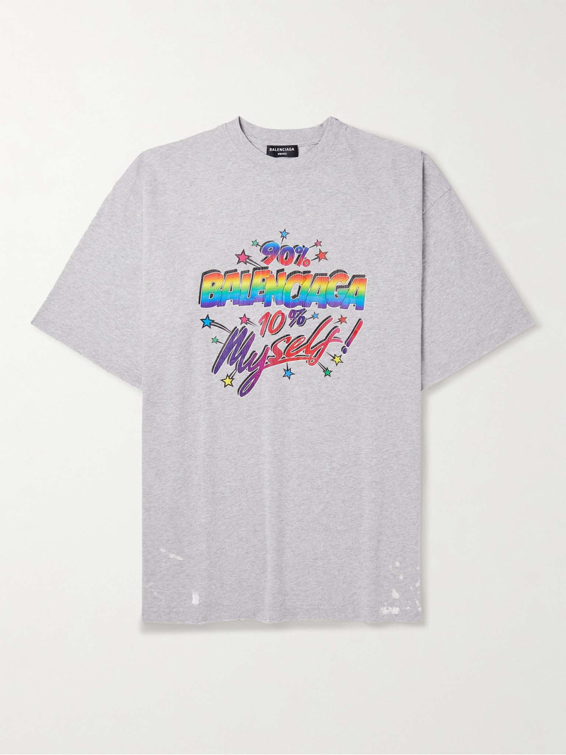 90/10 Logo-Print Distressed Organic Cotton-Jersey T-Shirt - 1