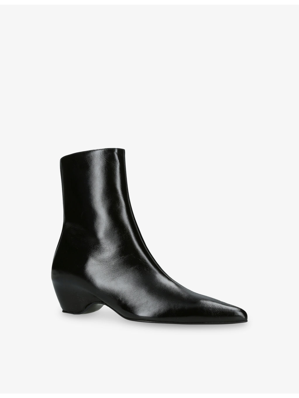 Sybil 40 Glazed-Leather Ankle Boots - 3