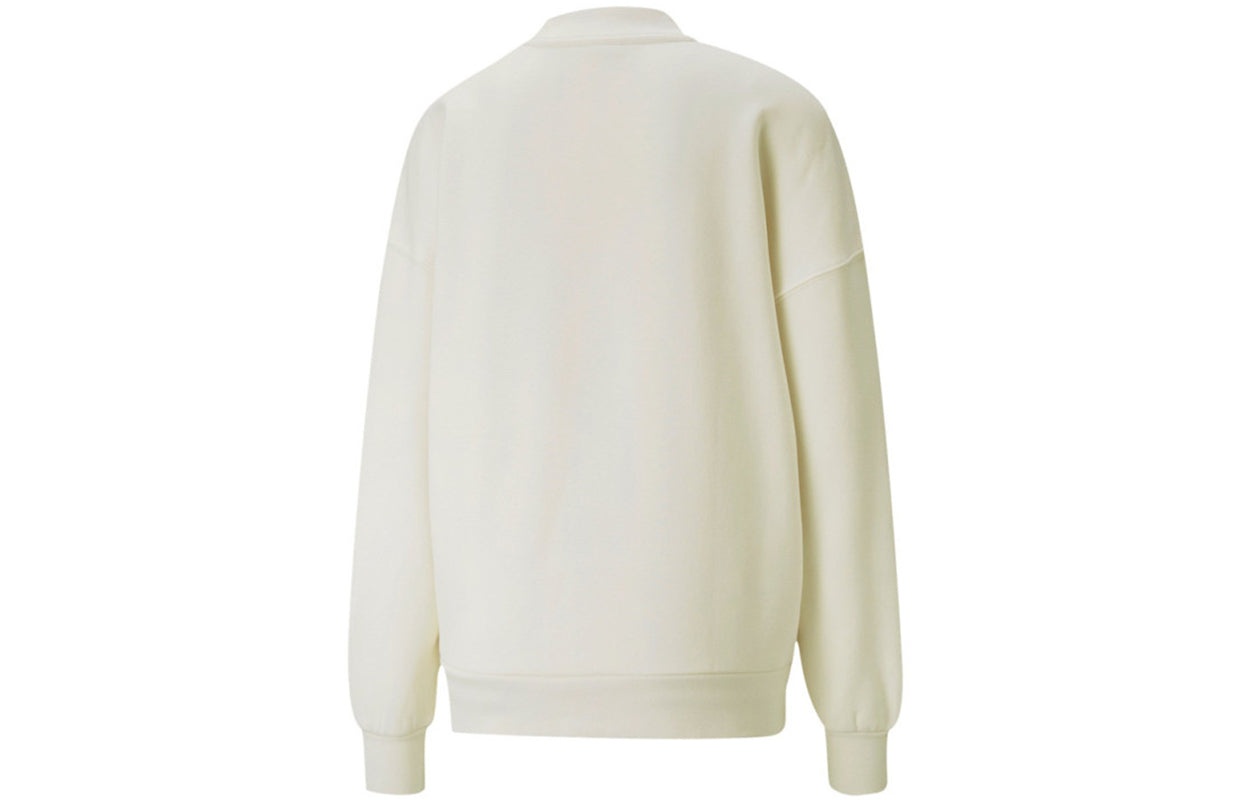 (WMNS) PUMA Logo Wellness Club Crewneck Sweatshirt 'White' 534398-73 - 2