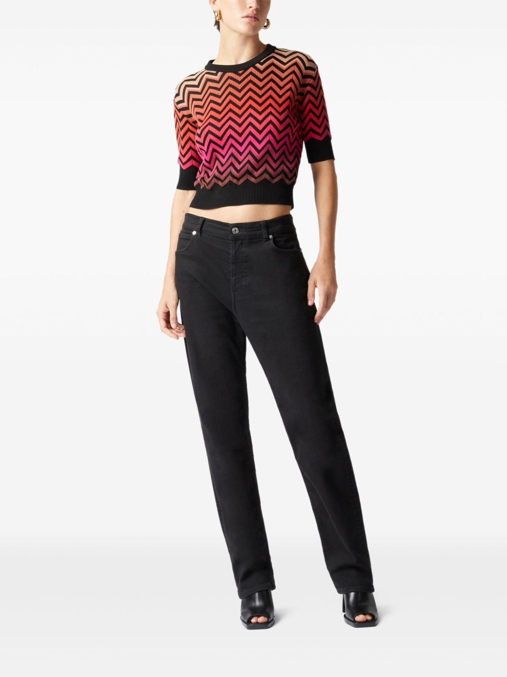 chevron-pattern T-shirt - 2