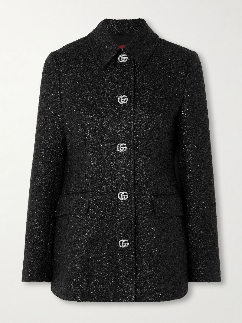 Embellished metallic tweed jacket Black 1