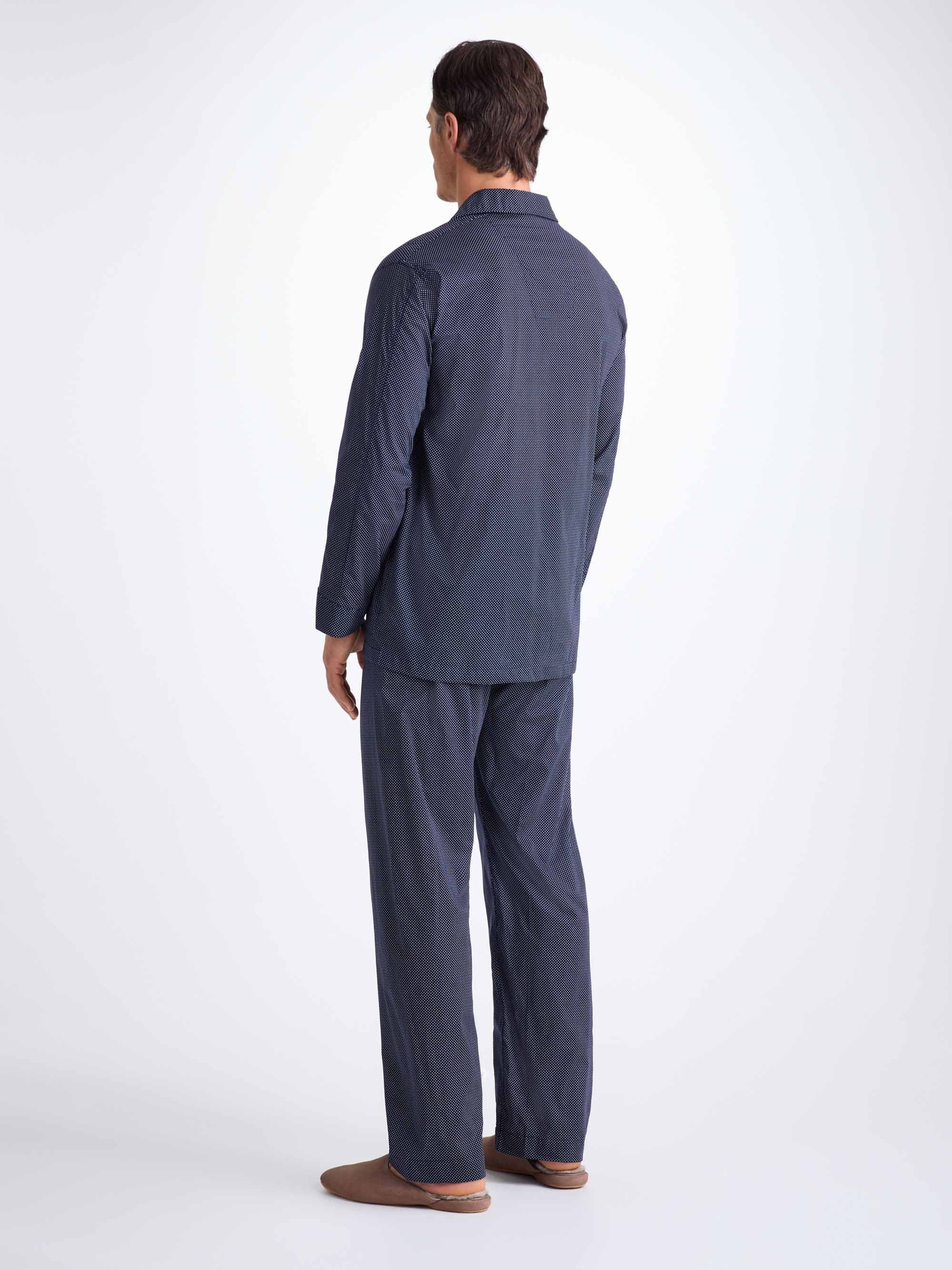 Men's Classic Fit Pyjamas Plaza 21 Cotton Batiste Navy - 4