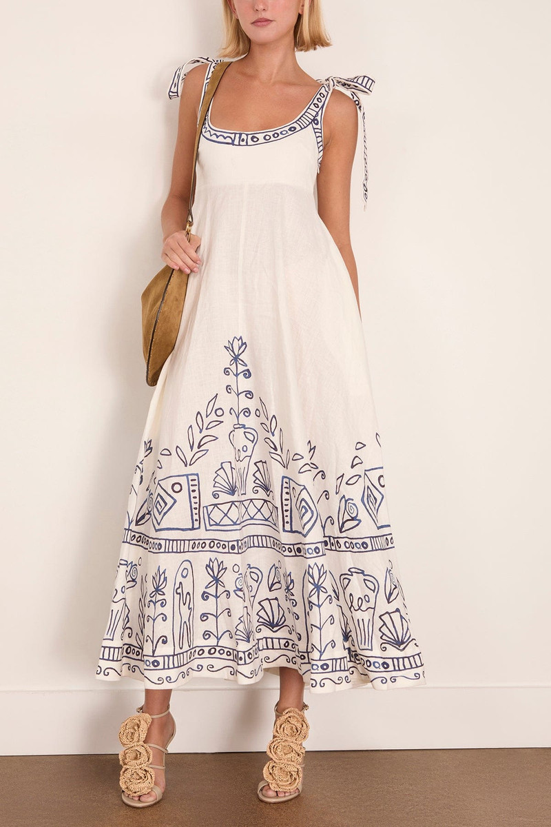 ALÉMAIS Leela Ballet Sundress in Cream outlook