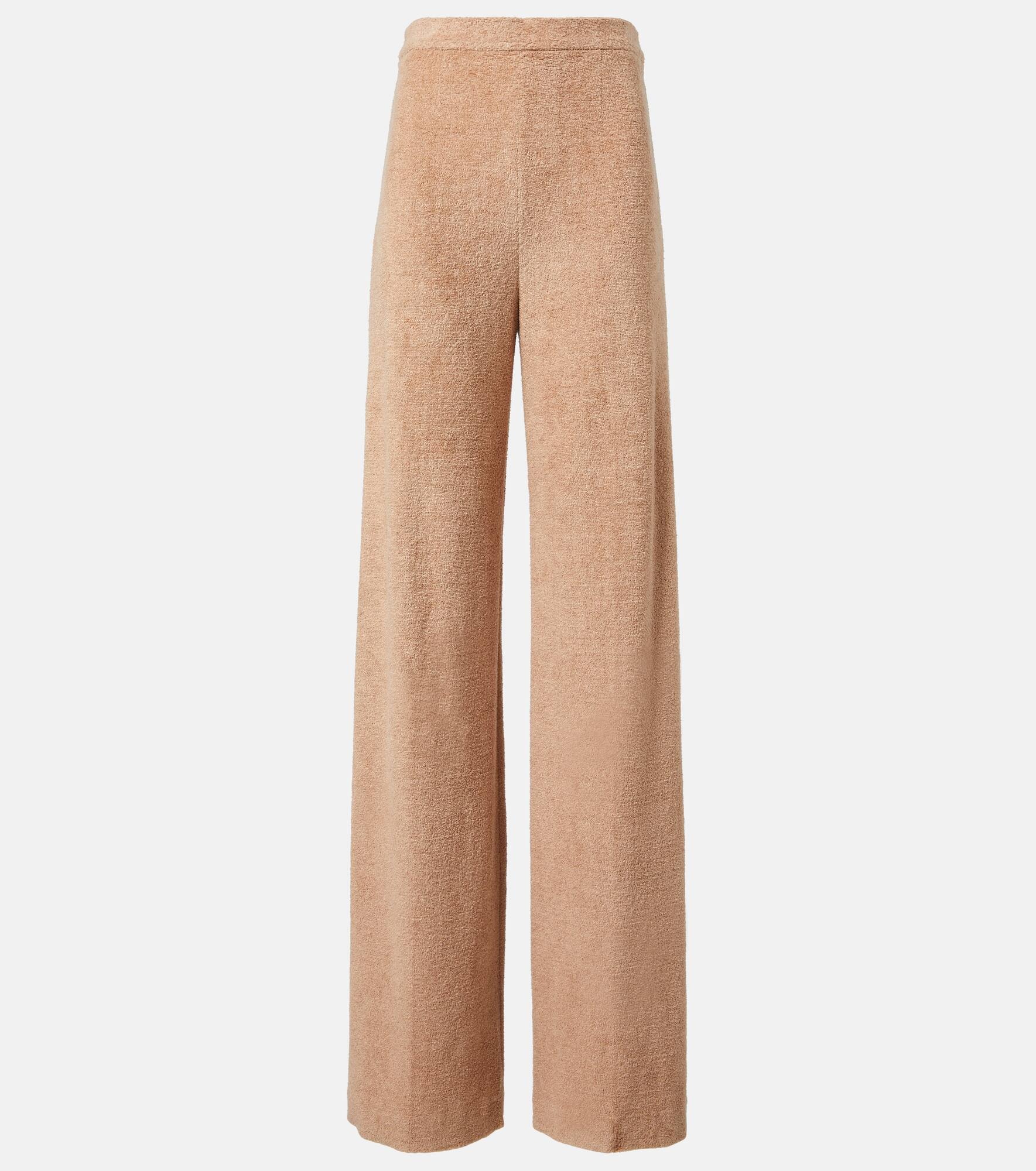 Linen and cotton terry wide-leg pants - 1