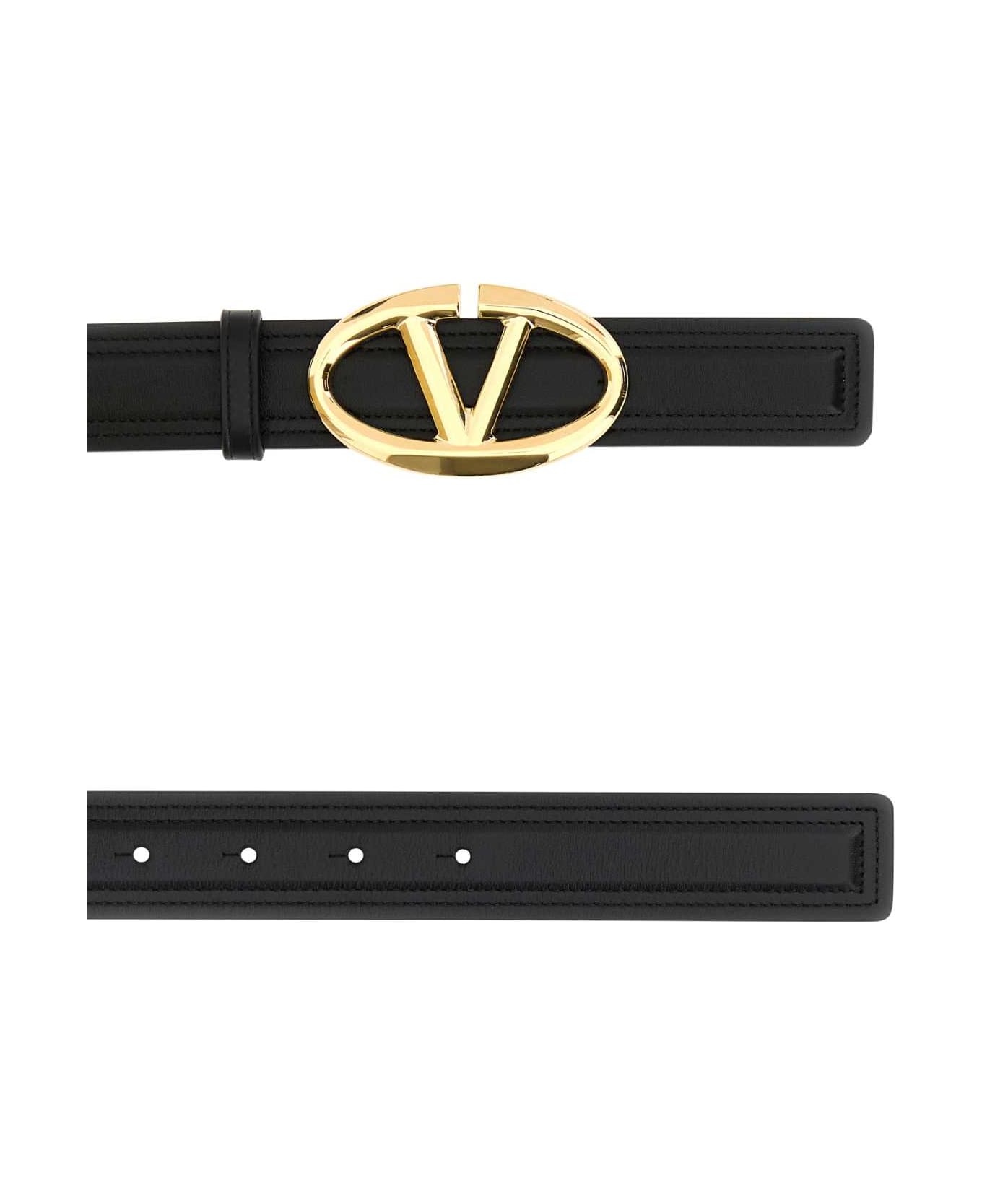 Black Leather Reversible Belt - 2