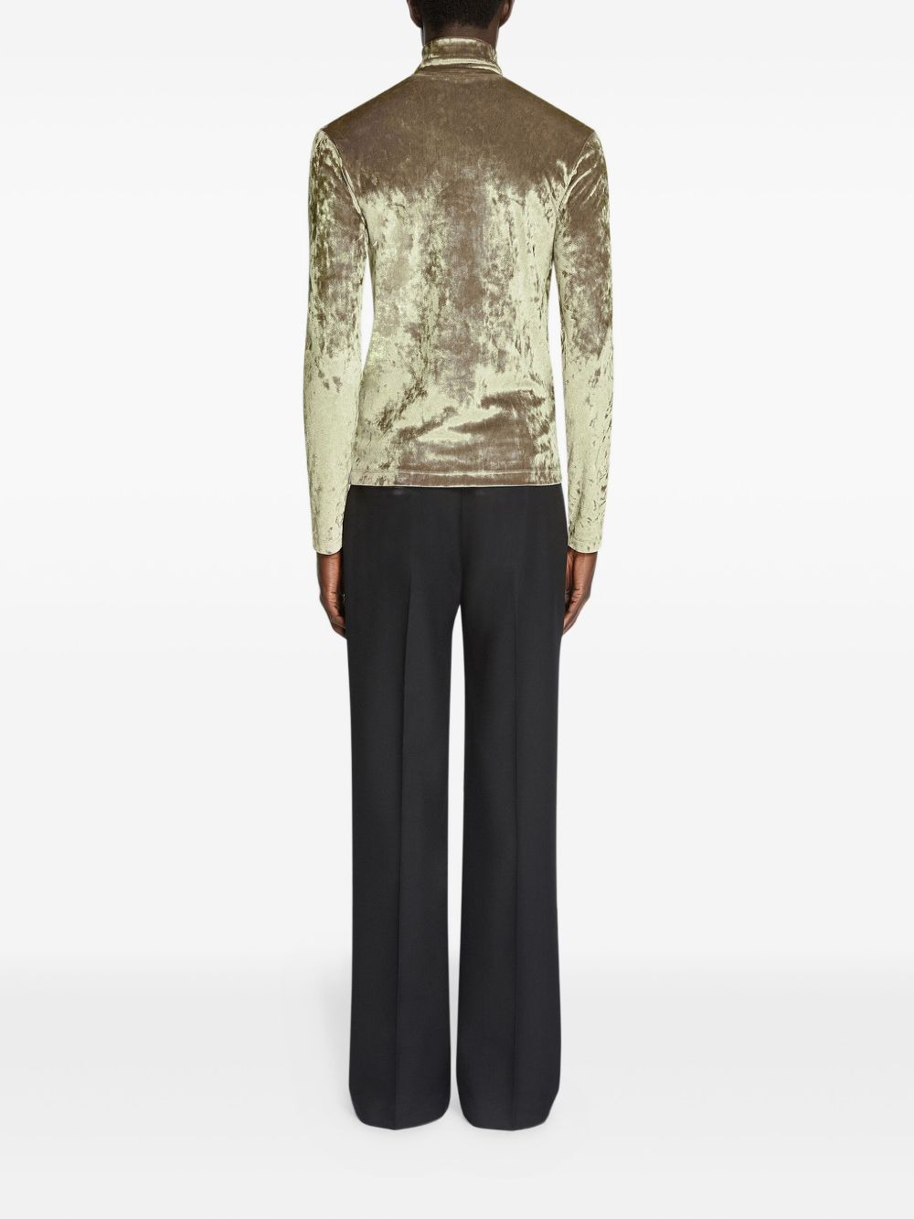 velvet high-neck T-shirt - 4