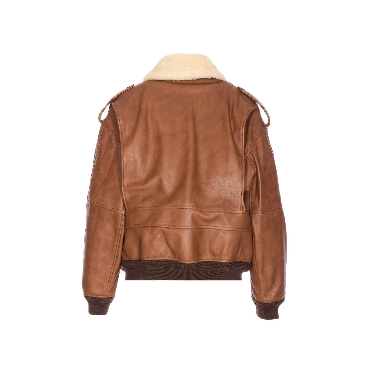 Saint Laurent Women Hammered Leather And Shearling Bomber Jacket - 2