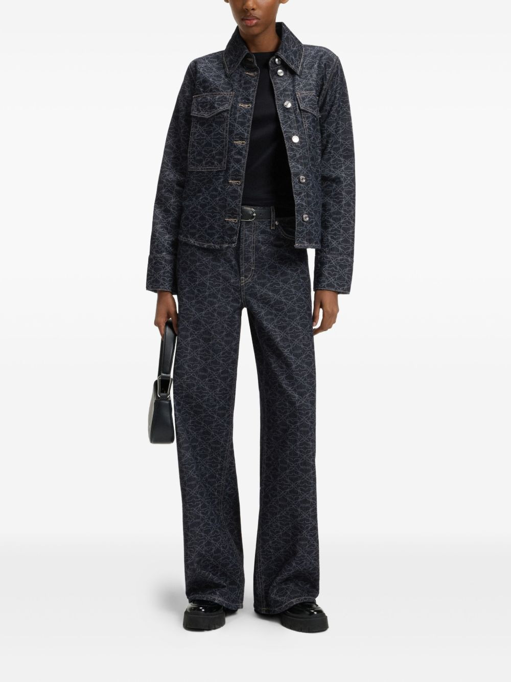 monogram-print jeans - 2