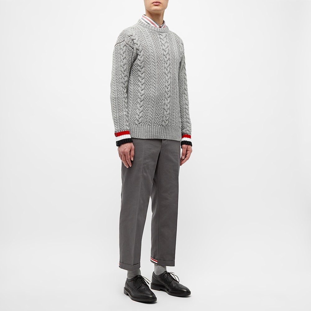 Thom Browne Classic Aran Cable Crew Knit - 6