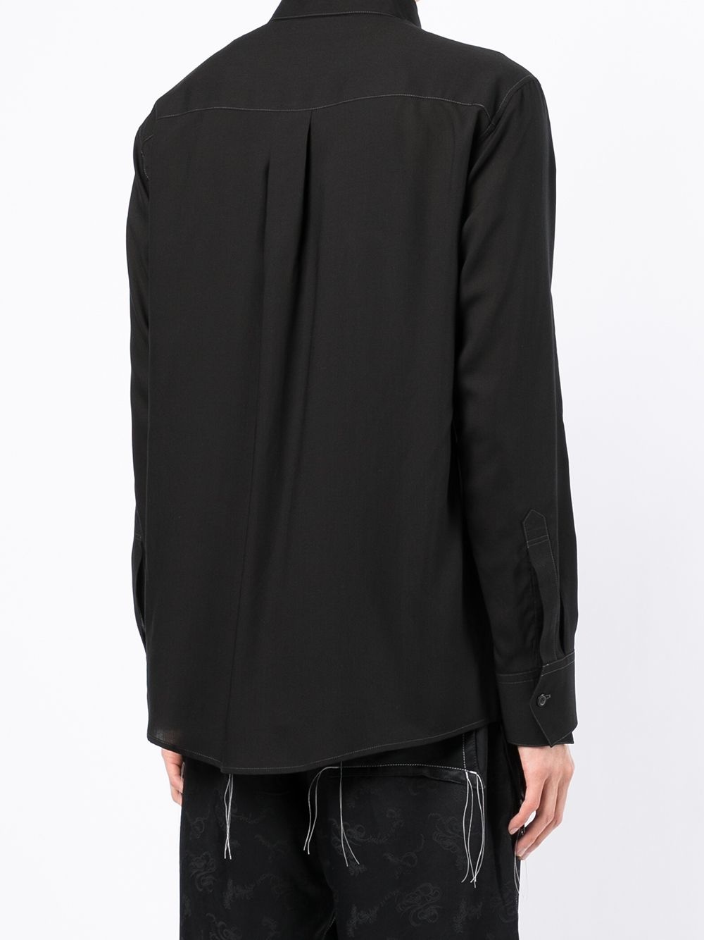 contrast-stitch long-sleeve shirt - 4