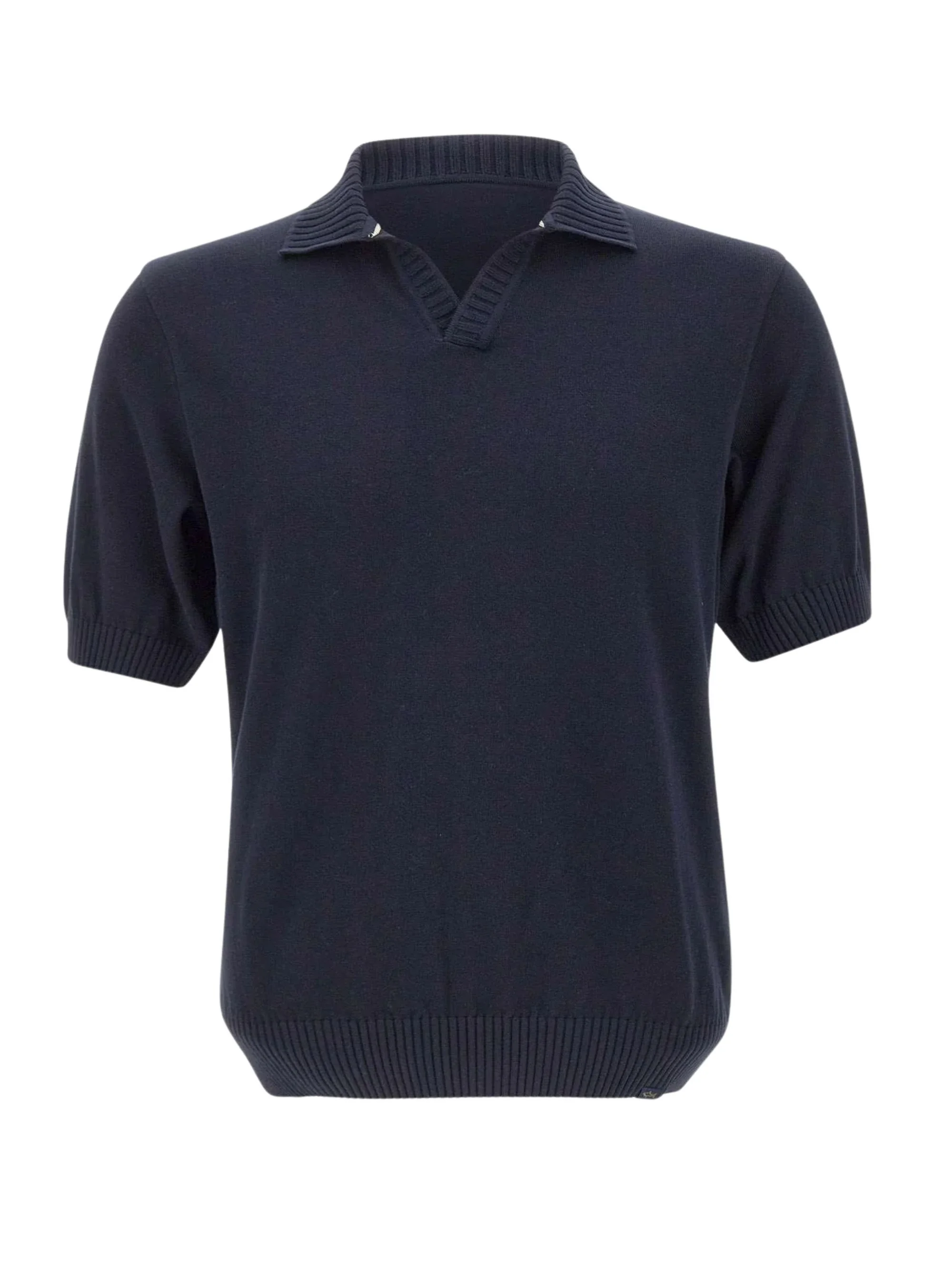 Open-neck cotton polo shirt - 1