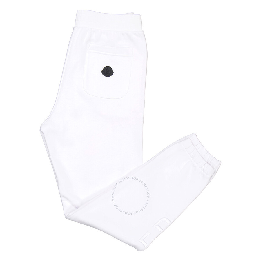 Moncler White Logo Embroidered Cotton Sweatpants - 7