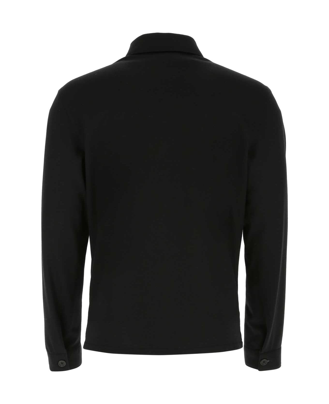 Black Wool And Cashmere Shirt - 2