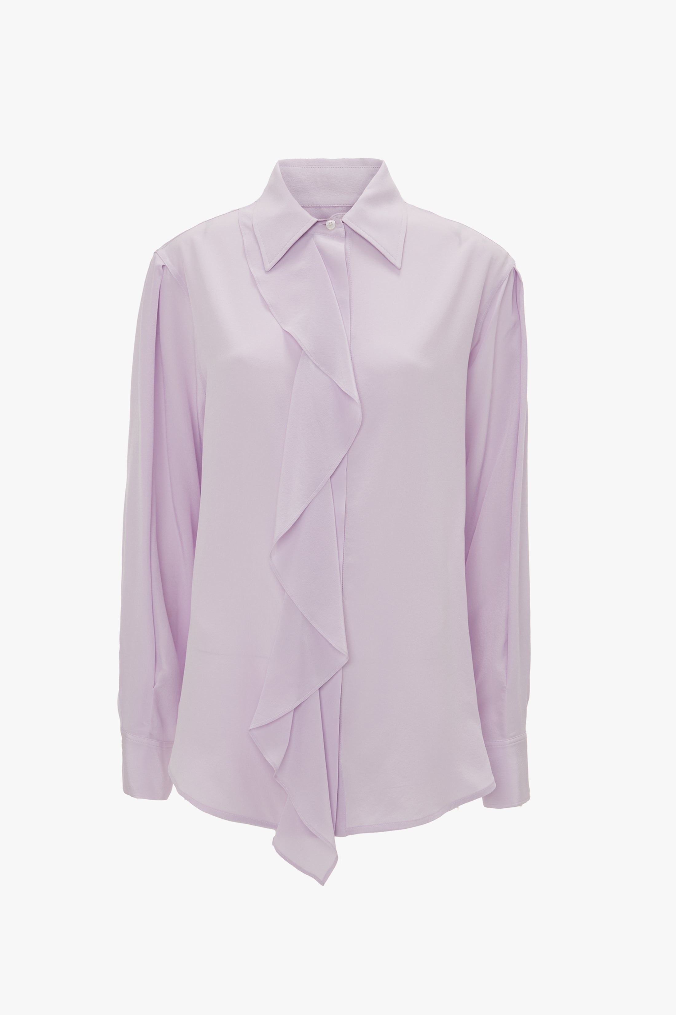 Asymmetric Ruffle Blouse In Petunia - 1