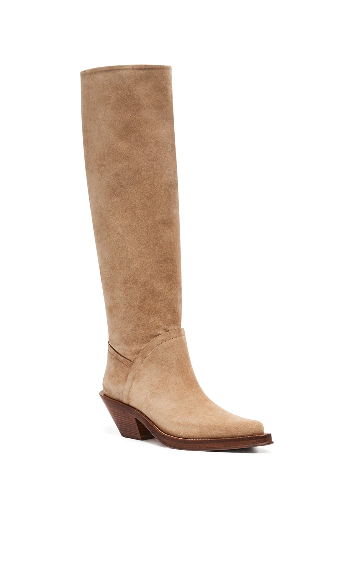 Camero Knee-High Cowboy Boot in Sand Suede - 2